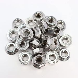 5/16"-18 Serrated Flange Nuts 30 Pack 304 Stainless Steel Hex Lock Nuts Full Thread for Industrial Construction Fasteners