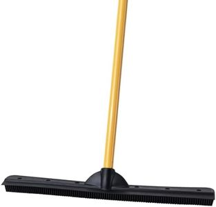 FURemover Heavy Duty Pet Hair Remover Rubber Broom with Carpet Rake and Squeegee, Black and Orange