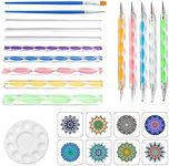 Chironal 24Pcs Painting Rocks Coloring Drawing DIY Tools Creative Mandala Dotting Tools Set