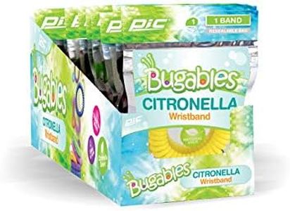 PIC Bugables Citronella Scented Coil Wristbands, Reusable and Resealable, One Size Fits All (Pack of 25)