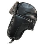 Men’s Winter Trapper Hat Bomber Hat Trooper Aviator Hat Hunting Hat Soft Breathable Fur Ear Flap Hat (MHT203) Black