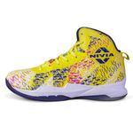 Nivia Urban Art Basketball Shoes for Men, Basketball Shoes for Indoor and Outdoor Court, Rubber Sole Basketball Shoes, Size -UK10 (Yellow, N.Blue)