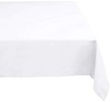 DII 60x84" Rectangular Polyester Tablecloth, White - Perfect for Weddings, Brunch, Catering Events, Dinner Parties, Buffets or Everyday Use