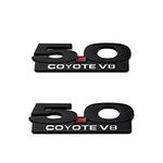 2X 5.0 Coyote V8 Emblem Decal Fender Trunk Badge for F150 Mustang GT (Black)