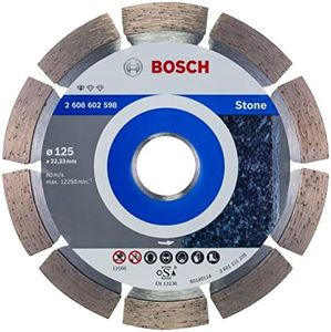Bosch Professional 1 x Diamond Cutting Disc Standard for Stone (for Stone, Granite, Concrete, Diameter 125 x 22.23 x 1.6 x 10 mm, Accessories for Angle Grinders)