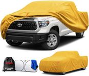 Waterproof Heavy Duty Truck Cover Custom Fit Toyota Tundra 1999-2021 Double/CrewMax Cab Short Bed(5.5'-6.6'), Full Exterior Covers with Cotton Liner and Breathable Ventilation Mesh, Cover with Zipper