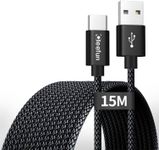 CLEEFUN USB C Cable 15m, USB 2.0 A to Type C Fast Charging Charger Lead for Samsung Galaxy LG Moto Sonyxepria XiaomiRedmi Smartphones,Tablets,Laptop,Security Camera,PS5 Controller,USB-C Devices