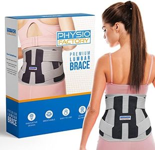 Premium Lumbar Back Brace for Low Back Pain, Disc Herniation, Disc Bulge, Hip Pain, Arthritis - Physio Factory. Quality Back Support & Back Pain Relief Belt. BackPain Belt & Back Pain Braces