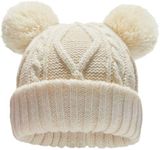 FURTALK Toddler Winter Hat Pom Pom Beanie Knitted Warm Hats for Baby Kids Boys Girls Beige