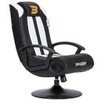 BraZen White Gaming Chair for Kids - Kids Gaming with Speakers Bluetooth Chair Gaming Small Gaming Chair for Kids and Small Adults Ergonomic Rocker Gaming Chairs British - Stag (White)