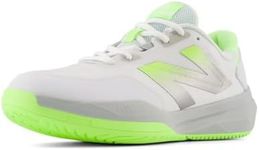 New Balance Women's FuelCell 796 V4 Hard Court Tennis Shoe, White/Bleached Lime Glo/Brighton Grey, 8