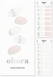 ohora Semi Cured Gel Nail Strips (N Soft Cream) - White/Nude, Solid, Works with UV/LED Lamps, Salon-Quality, Long Lasting, Easy to Apply & Remove - Includes 2 Prep Pads, Nail File & Wooden Stick