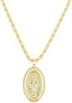 18K Gold Virgin Mary Necklace - Medallion Necklace - Miraculous Medal Coin Necklace for Women Religious Necklace, Metal