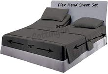 Sheets for Sleep Number Bed Split King,Split Top King Sheets for Sleep Number Bed,100% Egyptian Cotton,Dark Grey Stripe,34 Split-King,400 TC,16 Inch Deep,Split King Sheets for Sleep Number Beds