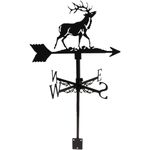 Cabilock Christmas Weathervane Vintage Decor Elk Decor Statue Decor Christmas Reindeer Figurines Elk Garden Decor Farmhouse Weathervane Iron Windmill Decorative Weather Vane Lawn Weathervan