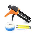 Dual Cartridge Caulking Gun, No Dripping Epoxy Caulk Gun, Heavy Duty, Technician Grade & Durable, 13.5 fl oz / 400 ml 1:1 Ratio, Applying Double Tube Epoxy Grout for Tile & Stone Joints