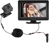 Baby Car Monitor, REFENG 1080P Monitor Camera for Baby Rear Facing Seat 4.3 Inch Car Seat Mirror Display, 150° Wide View Night Vision Baby Car Mirror Camera Easy Installation