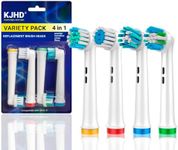 Replacement Heads for Oral B Braun Variety Pack of 4 PCS Floss Cross Sensitive Soft Precise Electric Toothbrush Heads Tooth Brush Head Refill Compatible with Oral-B [KJHD]