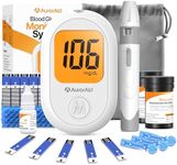 AurorAid Blood Glucose Monitoring System, G-426 Blood Glucose Monitor Kit - 100 Test Strips and 100 Lancets for Home Use, 500 Memory, Glucometer with Control Solution, No Coding, Diabetes Testing