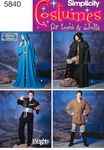 Simplicity Sewing Pattern 5840 Misses, Men and Teen Costumes, A (X-Small - Small - Medium - Large - X-Large)