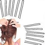 Chiku Piku U-Shaped Metal Bobby Hair Juda Pin for Women, Black Metal, Pack of 40 Pcs, 6.5cm Long