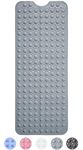 Extra Long Bath Mat Non Slip Anti Mould | 100x40cm Non Slip Bath Mats for Inside Bath, Strong Suction Cups Soft Touch Bath Mats for Bathroom, Shower Bathtub, Shower Mat Bathroom Accessory (Solid Grey)