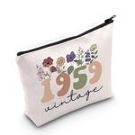 TGBJE 65th Birthday Gifts for Women Born in 1959 Makeup Bag Happy 65th Birthday Gifts Turning 65 Zipper Pouch Vintage 1959 Gift (C-Vintage 1959 bag)