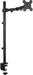 Rife Extra Tall Single LCD Computer Monitor Adjustable Desk Stand for 1 Screen up to 29 inch, Supports Weight up to 10 kgs, Black (Clamp Type)