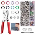 Clatoon 200 Sets Metal Snaps Buttons with Fastener Pliers Press Tool Kit Perfect for DIY Crafts Clothes Hats and Sewing (10 Colors,9.5mm)