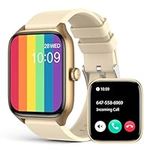 SOUYIE Smart Watch for Men Women, Infrared True Blood Oxygen Monitor, 1.96" HD Smartwatch with Heart Rate, Sleep, IP67 Waterproof Fitness Tracker Compatible for Android iPhone Beige