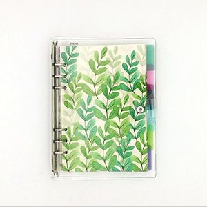 Agenda A5 à 6 anneaux, 80 pages (quadrillage à pois/quadrillage classique/lignes/blanches), 6 intercalaires clairs, 1 marque-page, 1 pochette à zip incluse, Rechargeable