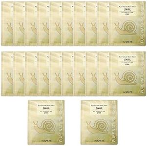 The Saem Japan Official (The SAEM) Pure Natural Mask Sheet, Snail, Set of 20 + 2 Face Masks, 0.7 fl oz (20 ml) x 20 Sheets + 2 Sheets