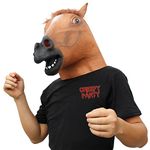 CreepyParty Horse Mask Realistic Animal Full Head Latex Mask for Halloween Carnival Costume Party