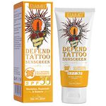 Defend Tattoo Sunscreen, Tattoo Sun Protection SPF 30+, All-Natural Mineral Sunscreen Lotion, Tattoo Fade Protection and Moisturizer, Anti-Aging Formula Sun Cream, 60ML