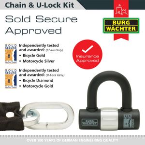 Burg-Wachter Bike Chain and Lock Kit, 1.5M Sold Secure Gold – Black