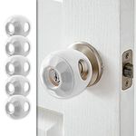 Door knob Baby Safety Cover - 5 Pack - 4 Colors Available - Deter Little Kids from Opening Doors with A Child Proof Door Handle Lock - Diddle (White)