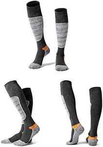 Winter Ski Socks Men Women Hiking Sport Snow Cotton Long Snowboard Sock (Grey)