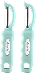 Spring Chef Premium Stainless Steel Vegetable Peeler, Potato Peeler for Kitchen with Soft Grip Handle, Dishwasher Safe Apple Peeler, Peel Fruit, Veggie, Carrot, Mango, Ginger - Set of 2 - Mint