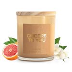 Homesick Cheers to You Scented Candle - Scents of Citrus and Peony, 7.5 oz, 30 Hour Burn, Candle Gifts, Soy Wax Blend Home Decor Candle, Relaxing Aromatherapy Candle, HMS-20-CTY