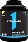 Rule 1 Whey Blend | 100% Whey Protein From Whey Concentrates, Isolates, & Hydrolysates | 24 Grams Protein, 5 Grams BCAAs, & 4 Grams Glutamine Per Serving (5LB, Frozen Banana)
