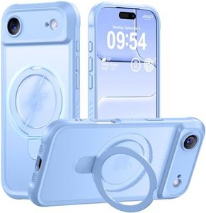MOCCA Design for iPhone Air Case, Compatible with Magsafe [Premium Invisible Magnetic Ring Stand] [Military Drop Protection] Full Camera Guard Translucent Matte Slim Phone Cover 6.5",Light Blue