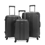 KENNETH COLE Reaction Out of Bounds 4-Wheel Hardside 3-Piece Luggage Set: 20" Carry-on, 24", 28",Charcoal