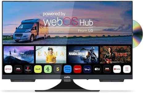 Cello C2224WSF Trav 22" Full HD Smart/DVD Camping Voyage TV Lecteur DVD intégré sans Cadre Triple Tuner Bluetooth WebOS par LG Pitch Perfect Haut-Parleur Camping-Car Camion Fabriqué en Europe [2024]
