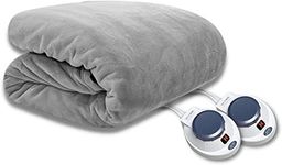 Soft Heat Luxury Micro-Fleece Low-Voltage Electric Heated Blanket, Queen, Grey