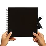 Styloo Square Black Scrapbook Photo Album 50 Sheets 20X20 cm Craft Paper, Scrapbooking, Arts and Craft Projects (Medium, Black)