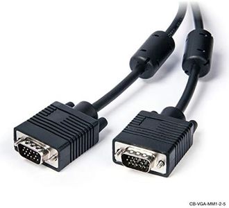 VGA SVGA 15Pin Shielded Monitor PC Cable Male to Male LCD Laptop 5M