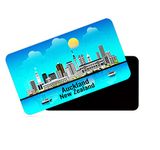 dhcrafts Rectangular Rubber Fridge Magnet/Magnetic Card Blue New Zealand Auckland Design Pack of 1 (8.6cm x 5.4cm)