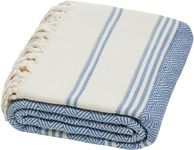 DEMMEX Certified Organic Turkish Cotton Soft Bath Towel - Luxury Oversized Peshtemal for Bathroom, Bath Sheet - Lightweight Quick-Drying Beach Towel - Prewashed, Diamond Weave, 180x90 cm