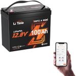 LiTime 12V 100Ah MINI Bluetooth LiFePO4 Lithium Battery 100A BMS Deep Cycle Performance for RV, Travel Trailers, and Trolling Motor (12V 100Ah MINI Bluetooth)