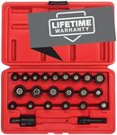 Sunex 1818, 1/4 Inch Drive Master Magnetic Socket Set, 23-Piece, SAE/Metric, 3/16" - 1/2", 5mm-15mm, Cr-Mo Steel, Heavy Duty Storage Case, Includes Universal Joint & 2” Extension
